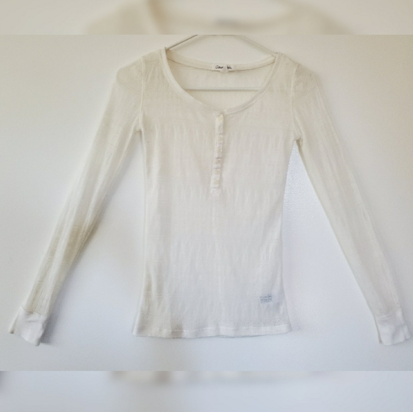 Aeropostale Long Sleeve Henley tiny pointelle design - Picture 1 of 4
